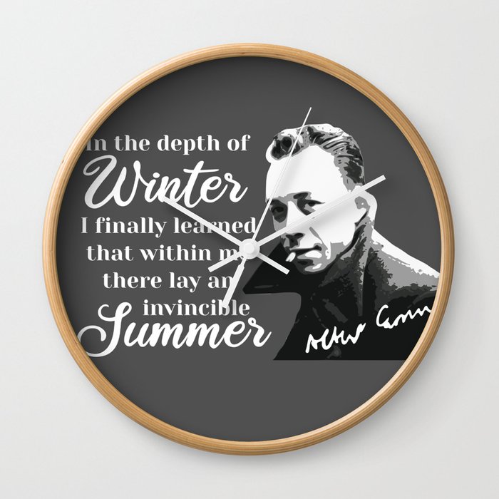 Philosopher Albert Camus pop art gray Wall Clock