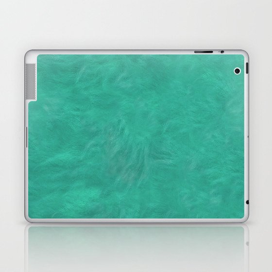 modern abstract dark turquoise or quetzal green plush texture Laptop & iPad Skin