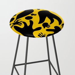 African Yellow Pattern Abstract  Bar Stool