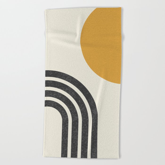 Mid century modern Sun & Rainbow Beach Towel