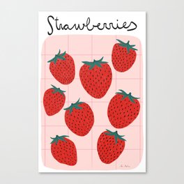 Strawberries and market I Canvas Print