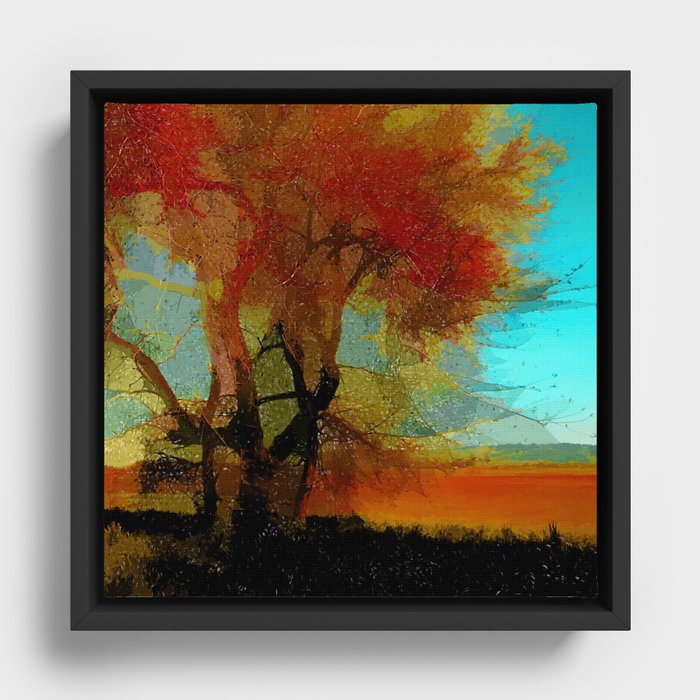 Southwestern Red Tree Framed Canvas