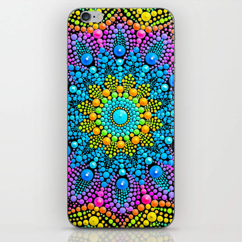 Mandala Painting On Canvas Mini Yellow Iphone Skin By