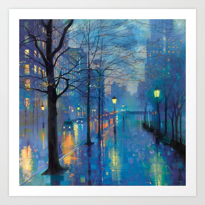 Cityscape in Blue Art Print