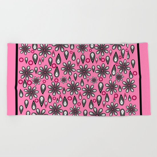 Petals, tears and... flowers Beach Towel