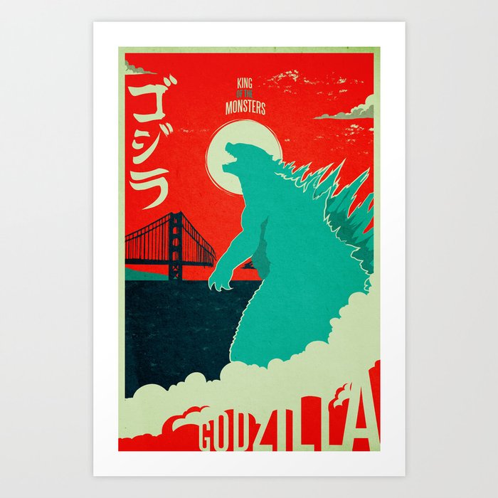 Godzilla: All Hail the King Art Print
