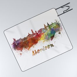 Aberdeen skyline in watercolor Picnic Blanket