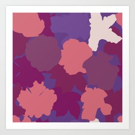 Abstract Purple Tropical Pattern 02 Art Print