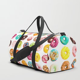 Funny Pattern With Juicy And Tasty Donuts Duffle Bag