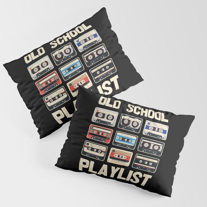 Old School Playlist Cassette Tapes Retro Pillow Sham