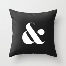 Ampersand Stylish Type Black and White Throw Pillow