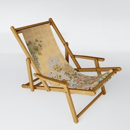 Japanese Edo Period Six-Panel Gold Leaf Screen - Spring and Autumn Flowers Sling Chair