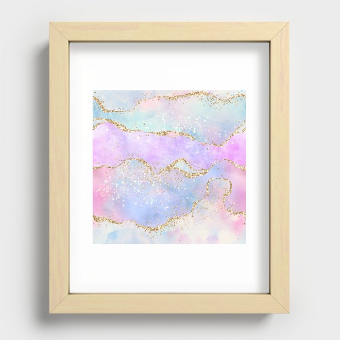 Rainbow Glitter Agate Texture 02 Recessed Framed Print