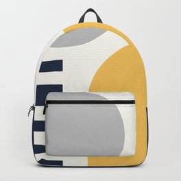 43503-9-p3, Yellow Grey and Blue, Set of 3 Bauhaus Style Art, Boho decor Backpack