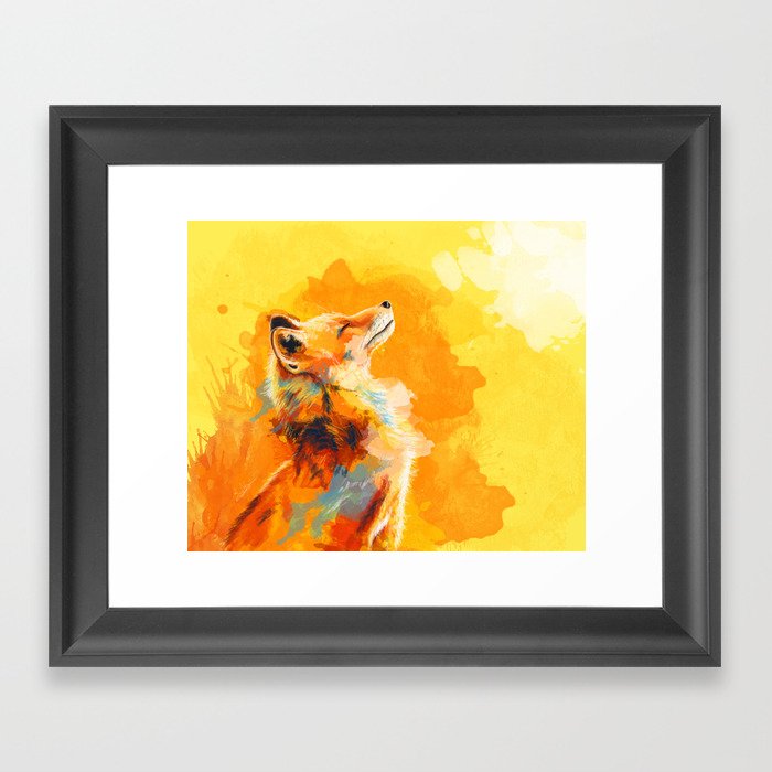 Blissful Light - Fox portrait Framed Art Print