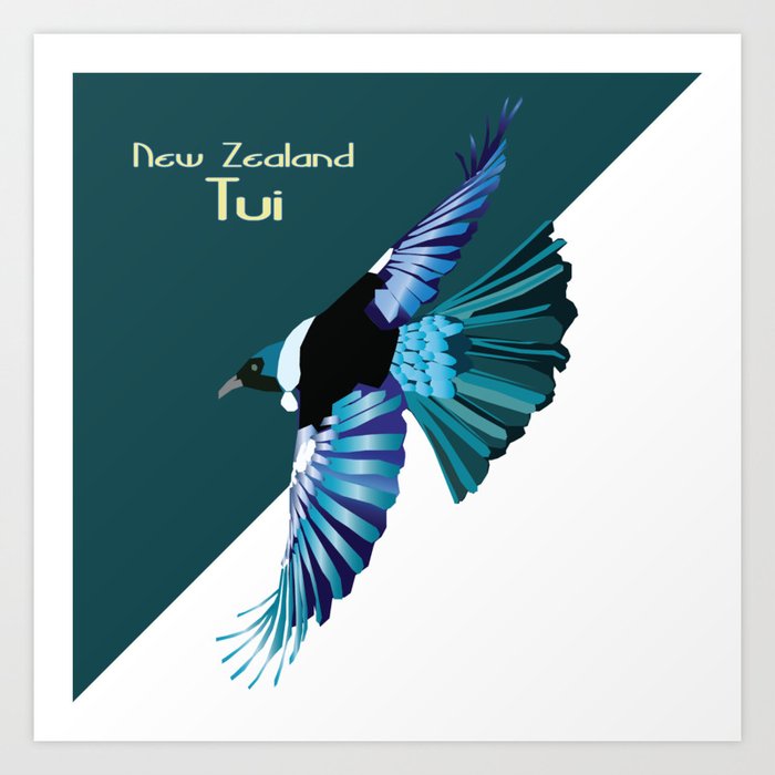 New Zealand Birds The Tui Art Print By Aquiredelegance Society6