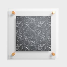 Black Chalkboard With White Children Toys Seamless Pattern Floating Acrylic Print