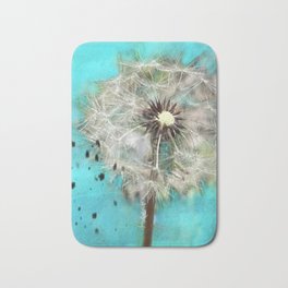 Dandelion Grunge Bath Mat | Nature, Grunge, Flower, Photo, Wishes, Color, Grungy, Blue, Colour, Artsyradish 