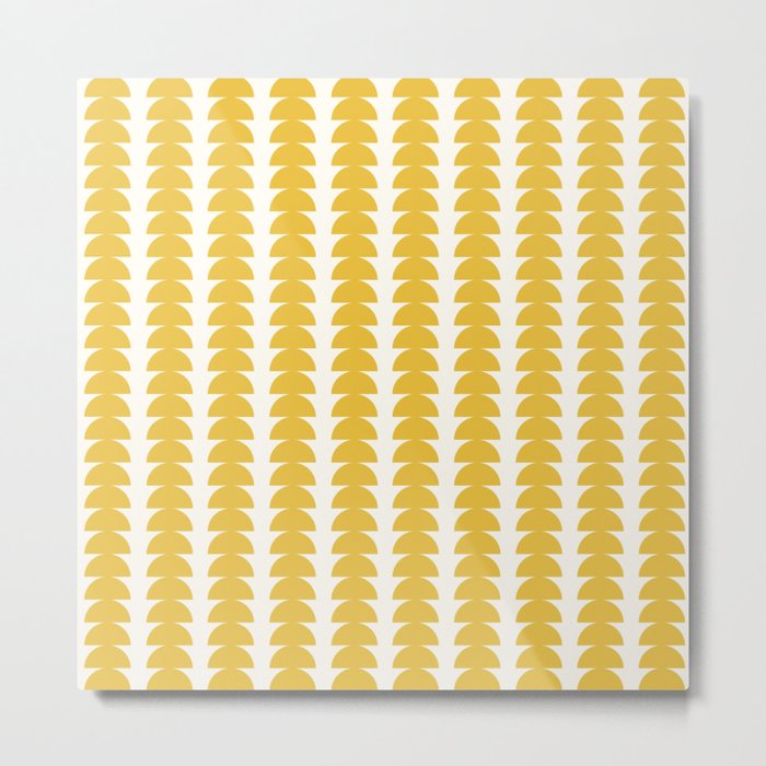 Maude Pattern - Golden Yellow Metal Print