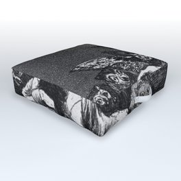 The Sleep of Reason Produces Monsters, by Francisco Goya Outdoor Floor Cushion | Fantastic, Caricature, Monsters, Painting, Owls, Sleeping, Spanishpaintings, Loscaprichos, Spanishart, Darkart 