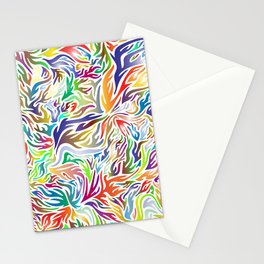 Abstract multi colour flames. Stationery Card