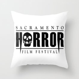 Sacramento Horror Film Festival Black Logo Throw Pillow