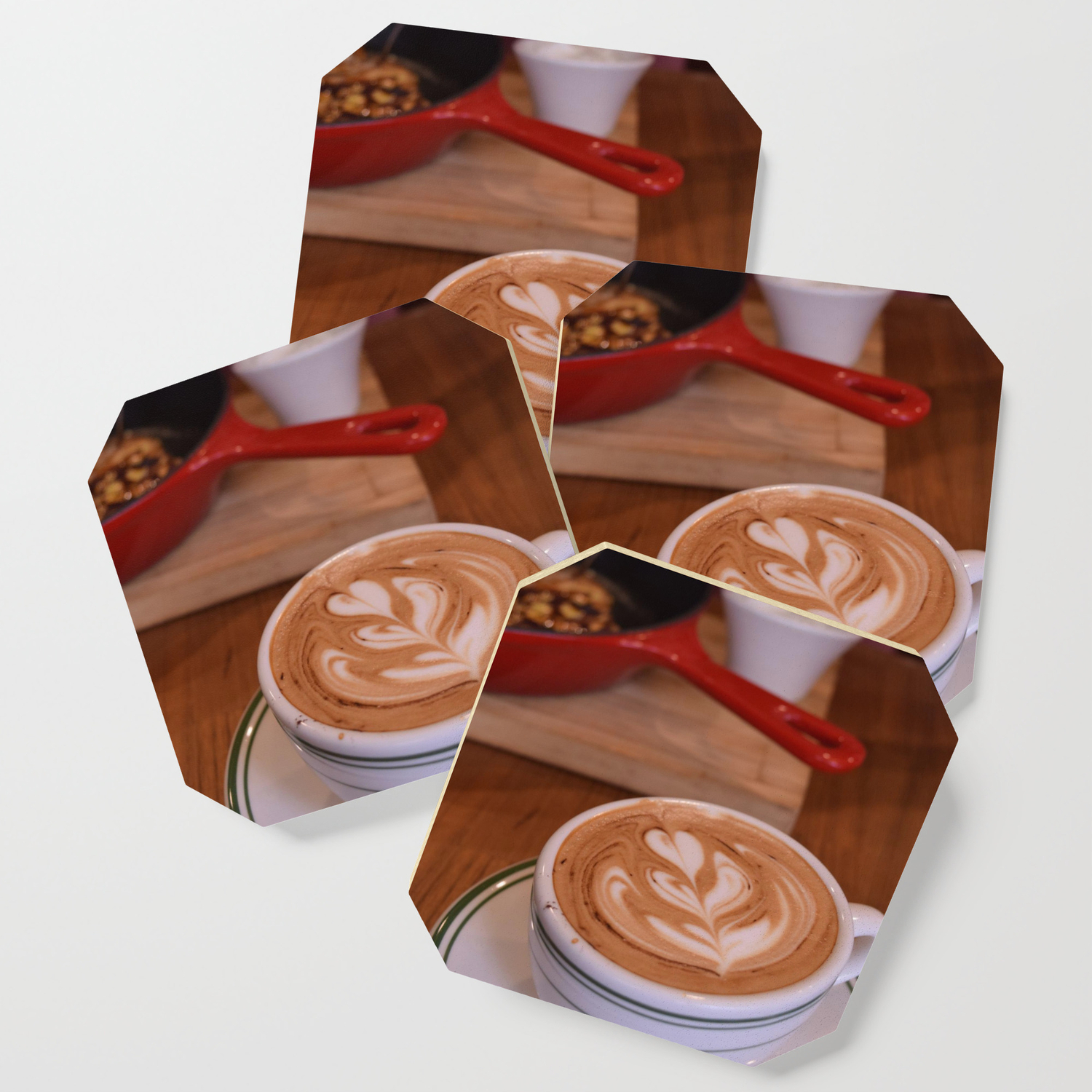 Caffe Macchiato With Breakfast Cafe Or Kitchen Decor Coaster By
