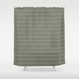 farmhouse stripes - olive green Shower Curtain