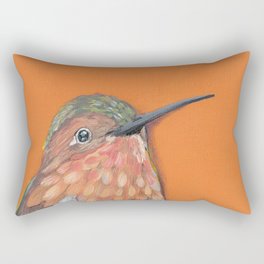 Orange background Allen's Hummingbird Rectangular Pillow