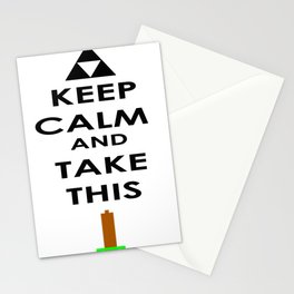 Keep Calm and Take This Funny Humor Video Game Link  Stationery Card