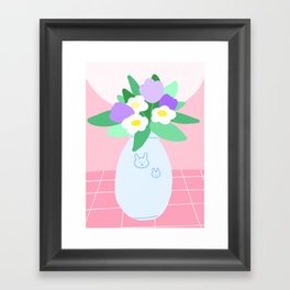 Simple Cute Doodle Spring Flower Illustration #3 Framed Art Print
