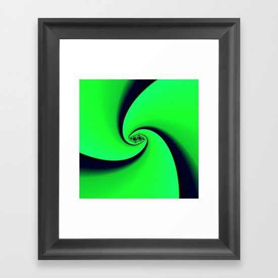 Black and Green Framed Art Print
