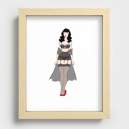 Brunette with lingerie Recessed Framed Print