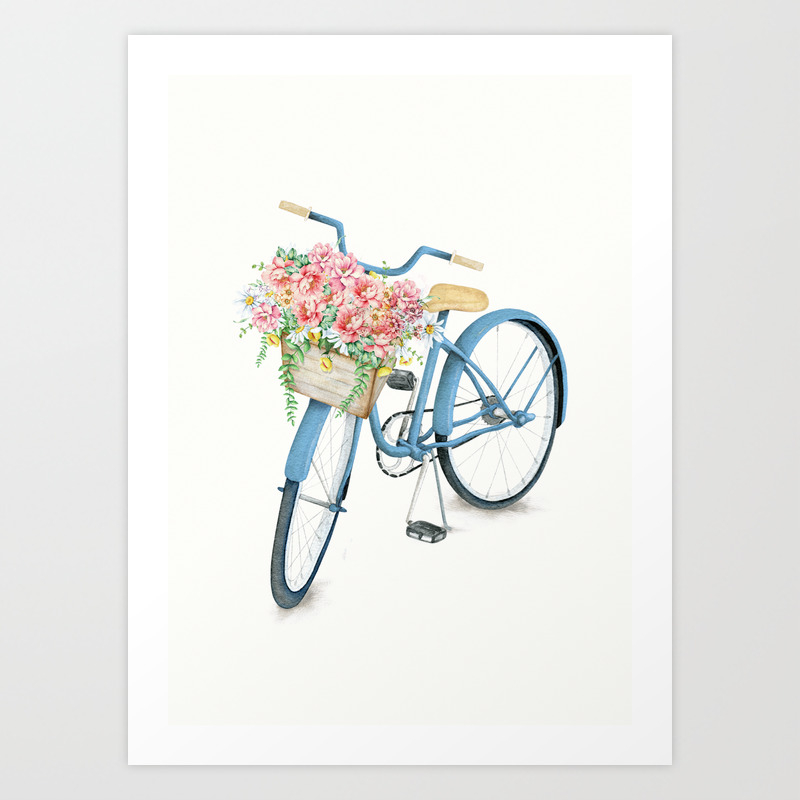 blue bike basket