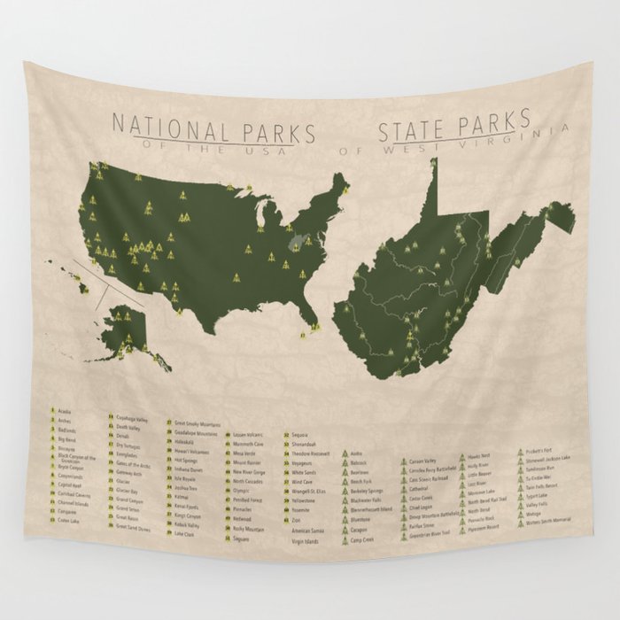 US National Parks - West Virginia Wall Tapestry