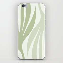Maldives Leaves Abstract Botanical Pattern in Light Sage Mint Green iPhone Skin
