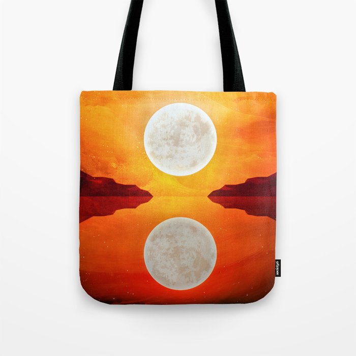 Red Moon Reflection Tote Bag