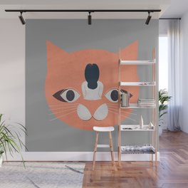 Cat Face Wall Mural