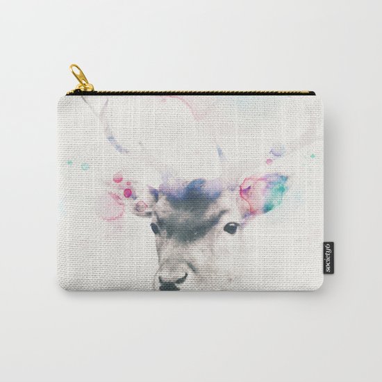 Pastel watercolor deer -Scandinavian art Carry-All Pouch