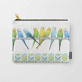 Row of Budgies Carry-All Pouch