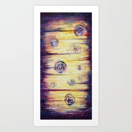 Abstract Bright Swirls and Stripes - Acrylic Painting Art Print