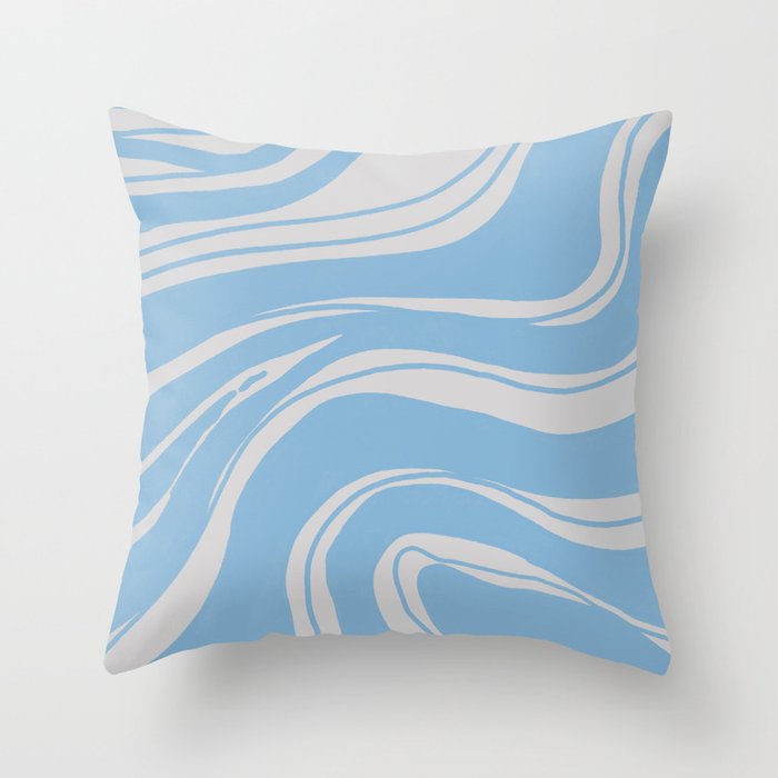 Pastel Blue Swirl  Throw Pillow