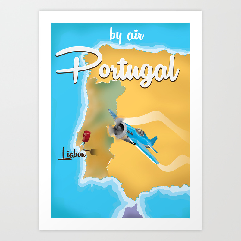 Portugal Vintage Travel Poster Art Print By Nicholasgreen Society6
