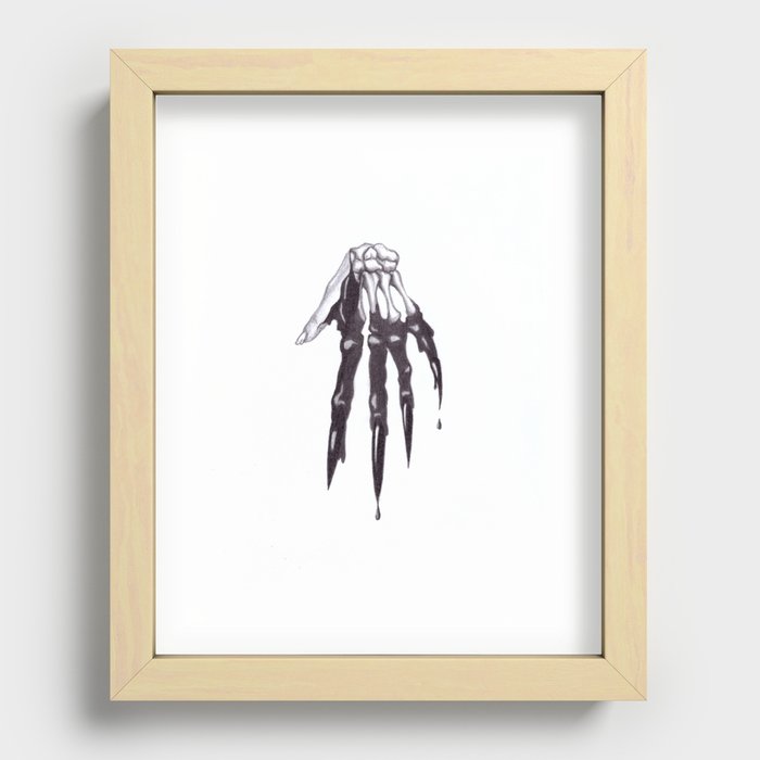Halloween Dripping Hand Sketch Recessed Framed Print