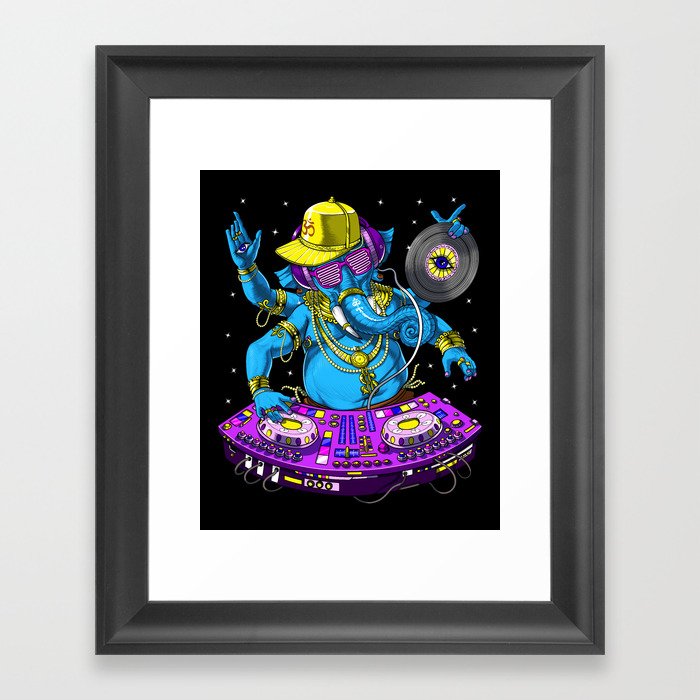 Ganesha Psytrance DJ Framed Art Print