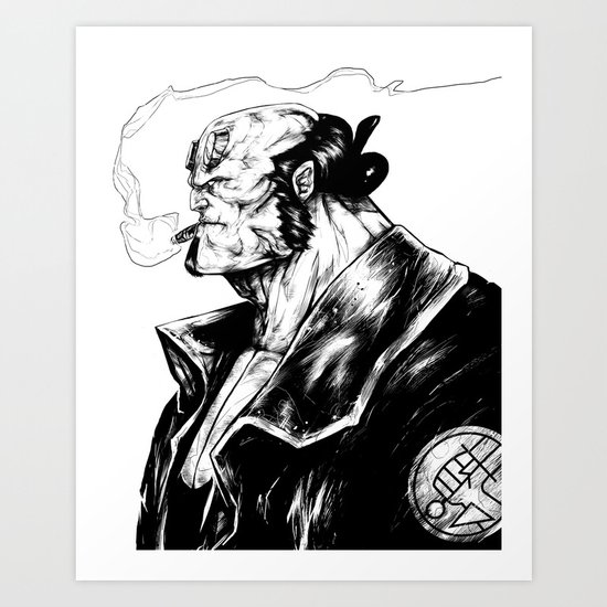 Right Hand of Doom (Ink) Art Print