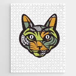 Abstract Cat Geometric Shapes Jigsaw Puzzle