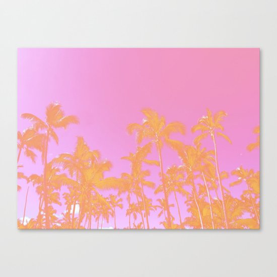 Pink Pastel palms Canvas Print