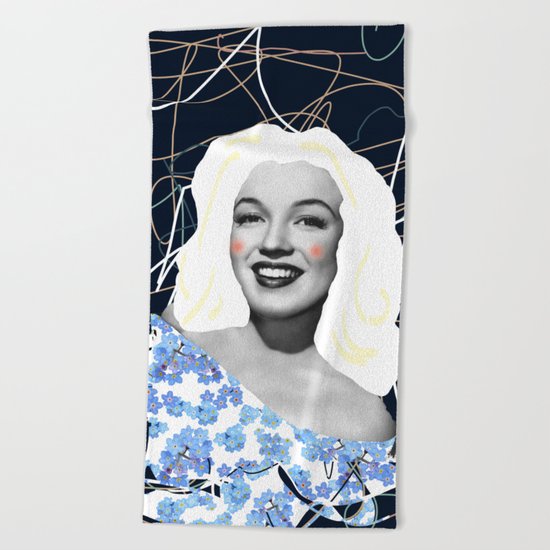 Marilyn in blue Beach Towel