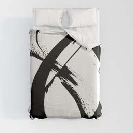 Brushstroke [7]: a minimal, abstract piece in black and white Duvet Cover
